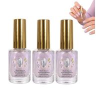 Lilac Glossy Mirror Nail Strengthener, Vernis Durcisseur à Ongles Extra Fort Durcisseur avec Couleur Violet, Durcisseur Ongle, Vernis Séchage Rapide, Renforce les Ongles Fragiles, Sans Lampe UV，3pc