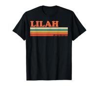 Lilah Rétro Personnalisé Prénom Vintage Rayures T-Shirt
