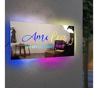 Lilancer Miroir D'Affirmations Lampe Personnalisée | Tu ES Vraiment Très Jolie-Miroir D'Affirmation pour Fille Décoration Murale Anniversaire Idées Cadeaux| Contrôle par Bouton Tactile(Style 7)