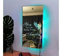 Lilancer Miroir D'Affirmations Lampe Personnalisée | Tu ES Vraiment Très Jolie-Miroir D'Affirmation pour Fille Décoration Murale Anniversaire Idées Cadeaux| Contrôle par Bouton Tactile(Style 5)
