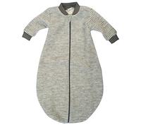 Lilano, Gigoteuse avec bras, 100 % laine éponge, molleton (biologique), Gris clair strié, 62/68 cm