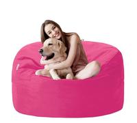 lilanoon Pouf poire portable de 0,9 m avec housse en velours hollandais lavable et confortable, canapé lasy avec doublure en éponge hautement élastique, 2 fermetures éclair dissimulées et poche