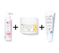 Lilaroze Paris - Pack Gommage Corps Extrait de Fleur D'oranger Bio + Lait Corps Extrait de Rose Hydrate et Apaise beurre de karité + Baume à Lèvres Extrait de Fleur Des Alpes Miel de Tilleul Bio