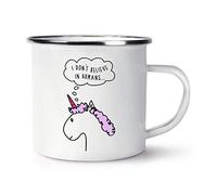 Lilas Licorne I Don'T Believe en Humans Rétro Émail Tasse Mug