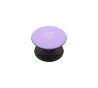 Lilas - Simple Dessin à la Main en Forme de cœur esthétique PopSockets PopGrip Adhésif