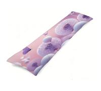 Lilas Taies d'oreiller 50x180 cm Papillon Oreiller de Corps Traversin 180cm, Doux Velour Pillow Case Soutien à la Grossesse et à la maternité pour dormeur Long sur Le côté Decoration Oreiller J0-832