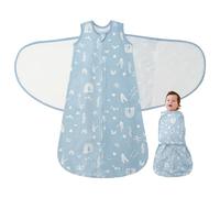 LILBESTIE Gigoteuse 0-6 Mois Tog 1 Gigoteuse Emmaillotage 100% Coton 3-1 Réglable Gigoteuses Bébé, Blue