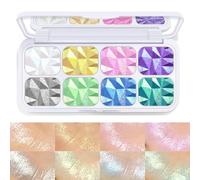Lilbitty 1 pièce 8 couleurs palette d'ombres à paupières scintillantes, maquillage chatoyant pour les yeux, imperméable à l'eau longue durée, maquillage des yeux pour la fête et tous les jours