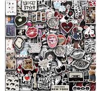Lilbitty 102PCS holographiques Autocollants Downtown Girl Esthétique, Y2K-Grunge Mignons, Ensembles d'autocollants Rouges Tendance sur Pinterest pour Bouteilles d'eau, Cadeaux de fête, décorations,
