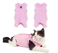 Lilbitty Combinaison de récupération pour chat pour plaies abdominales ou maladies de la peau, combinaison respirante pour chat chirurgicale, ne léchant pas les plaies, S, rose