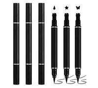 Lilbitty Lot de 3 tampons eyeliner étanches - Design à double tête - Khôl précis et charmant - Pour un maquillage parfait des yeux