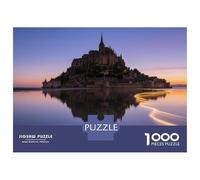 L'île de Mont-Saint-Michel Puzzle Classique site pittoresque 1000 Pièces Papier Résistant pour Amateurs Couleurs Vives Loisir Créatif Jeu De Réunion Challenge Difficile 52x38cm/1000pcs