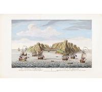 L'île de Sainte-Hélène. Appartenant à la Compagnie des Indes orientales. Sainte-Hélène était là où Napoléon Bonaparte a été exilé jusqu'à sa mort en 1821. De 1821 à 1834, l'île était en plein contrôle