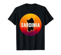 L'île de Sardaigne Carte rétro Coucher de Soleil en Italie T-Shirt