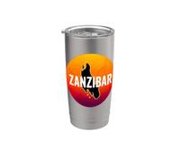 L'île de Zanzibar rétro coucher de soleil en Afrique Zanzibar Gobelet isotherme en acier inoxydable double paroi