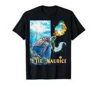 L'île Maurice Tortue Marine Carte Île Tropicale Voyage T-Shirt