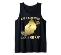 L'île Maurice Une Île en Or Carte Effet Doré Cadeau Débardeur
