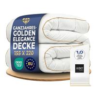 LILENO HOME Couette toutes saisons de qualité supérieure 155 x 220 cm avec coton Golden Elegance - Lavable jusqu'à 60 °C - Couette extra douce 155 x 220 cm - Parfaite comme couverture d'été et d'hiver