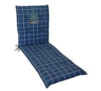 LILENO HOME Coussin, 1 pièce, carreau de yacht, bleu foncé, pour chaise longue de jardin et de plage, rembourré, 188 x 60 x 5 cm