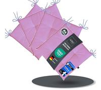 LILENO HOME Laura FUM Lot de 4 coussins de chaise - 40 x 40 x 4,5 cm - Pour chaise de jardin, cuisine ou salle à manger - Résistants aux UV - Pour l'intérieur et l'extérieur - Couleur mauve