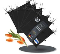 LILENO HOME Laura FUM Lot de 6 coussins de chaise noirs, 40 x 40 x 4,5 cm, pour chaise de jardin, cuisine ou salle à manger, résistants aux UV pour l'intérieur et l'extérieur, conviennent comme chaise