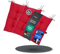 LILENO HOME Lina FUM Lot de 2 coussins de chaise - 27 rouges (40 x 40 x 6 cm) - Coussins d'assise pour jardin, cuisine ou salle à manger - Résistant aux UV - Pour l'intérieur et l'extérieur