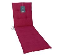 LILENO HOME Lot de 1 coussin pour chaise longue à roulettes, bordeaux, parfait pour chaise longue de plage et chaise longue de jardin, rembourré, 190 x 60 x 6 cm
