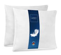 LILENO HOME Lot de 2 coussins en plumes, 60 x 60 cm, utilisables comme oreiller, coussin couchage et lit, convient aux personnes souffrant d'allergies enfants, à ressorts, avec rembourrage 850 g