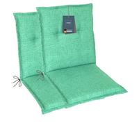 LILENO HOME Lot de 2 Coussins pour Chaise de Jardin à Dossier Bas, Vert Turquoise, Confortables pour Meubles d'Assise