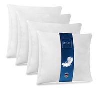 LILENO HOME Lot de 4 coussins en plumes, 40 x 40 cm, utilisables comme oreiller, coussin couchage et lit, conviennent aux personnes souffrant d'allergies enfants, à ressorts, avec rembourrage 300 g