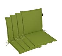 LILENO HOME MIA Lot de 4 coussins pour chaise de jardin à dossier bas, vert pomme, confortables comme coussins d'assise pour meubles de jardin, coussins de chaise pour chaises de jardin et chaises