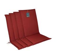 LILENO HOME MIA Lot de 4 coussins pour chaise de jardin à dossier haut, rouges - Coussins confortables pour meubles de jardin - Coussins de chaise pour chaises de jardin et chaises pliantes