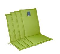 LILENO HOME MIA Lot de 4 coussins pour chaise de jardin à dossier haut, vert pomme, confortables comme coussins d'assise pour meubles de jardin, coussins de chaise pour chaises de jardin et chaises