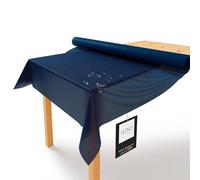 Lileno Home Rouleau de nappe 1,10 x 25 m - Nappe bleu foncé en non-tissé - Aspect tissu, nappe lavable en rouleau, nappe au mètre - Rouleau de nappe en papier jetable alternative