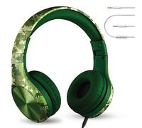 Lilgadgets Casque Connect+ Pro pour garçons pour l'école - Conçu pour Le Confort des Enfants, Casque Supra-auriculaire Pliable avec Microphone en Ligne, Casque Filaire, Enfants, Camouflage numérique