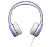Lilgadgets Connect+ Casque pour enfants filaire avec microphone, limitation du volume pour une écoute sûre, bandeau réglable, coussinets rembourrés plus de confort, casque enfants pour l'école, violet