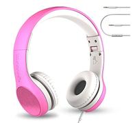 LilGadgets Les écouteurs filaires Connect+ Style pour Enfants en Rose sont Un Casque Supra-auriculaire Pliable adapté aux Enfants avec Un Microphone intégré et Un Ajustement Confortable.