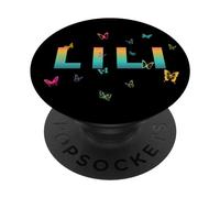Lili - Un beau nom avec des papillons. PopSockets PopGrip Interchangeable