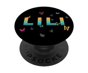 Lili - Un beau nom avec des papillons. PopSockets PopGrip Interchangeable