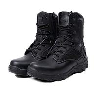 LiliChan pour des Hommes Tactique Bottes Delta Zip latéral Militaire Travail 8 Pouces Armée Chaussures (43, Noir)