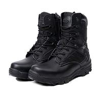 LiliChan pour des Hommes Tactique Bottes Delta Zip latéral Militaire Travail 8 Pouces Armée Chaussures (45 EU, noir)
