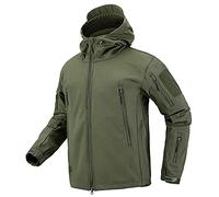 LiliChan Veste Tactique Soft Shell Militaire pour Hommes Sports de Plein air Armée de Chasse Manteau Imperméable (X-Large, Vert)
