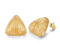 LILIE&WHITE Boucles d'Oreilles Femme Or Triangle Couleur Texture Sculptée Hypoallergéniques Anti-Ternissement Studs Modernes Fait Main Bijou Chic Idée Cadeau