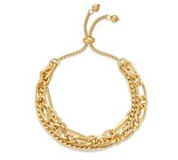 LILIE&WHITE Bracelet Réglable Plaqué Or - Élégant Bracelet Femme avec Design Minimaliste et Fermoir Coulissant, Eine Grösse, Cuivre, Pas de gemme