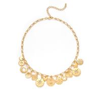 LILIE&WHITE Collier Femme Or à Médaillons Gravés Fantaisie, Design Raffiné et Hypoallergénique, Anti-Décoloration, Cadeau Élégant pour Tenue Bohème ou Habillée
