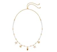 LILIE&WHITE Collier Femme Or et Perlé avec Breloques Maritimes, Hypoallergénique, Anti-Décoloration, Bijou Élégant à Offrir pour Tenue Bohème ou Estivale