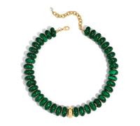 LILIE&WHITE Colliers en perles épaisses colorées pour femmes - Collier ras du cou de plage - Collier déclaration arc-en-ciel en résine - Bijou cadeau pour femme, Moyen, Laiton, Pas de pierre précieuse