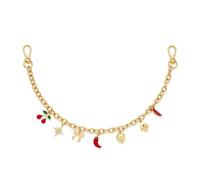 LILIE&WHITE Porte Clef Femme Cerises Piment Étoile Cœur Chaîne Dorée Émaillée Double Mousqueton Charm Sac À Main Clé Voiture Cadeau Porte-Bonheur Sans Nickel