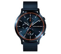 Lilienthal Berlin Chronographe Bleu Orange Maille Bleu, Moderne pour Homme