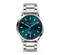 Lilienthal Berlin Montre Homme Huxley II en Oceanic Teal - Montre en Acier Chirurgical 316L avec un Mouvement Quartz & Verre minéral trempé Saphir - 40mm, Bracelet en acier inoxydable argenté